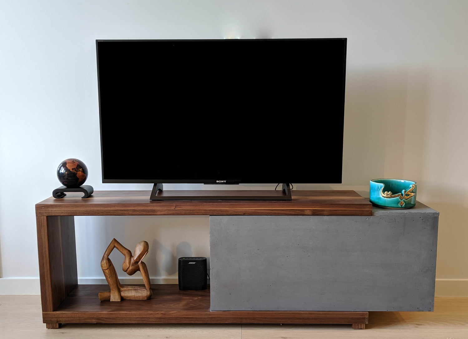 Concrete and Wood Console or TV Stand