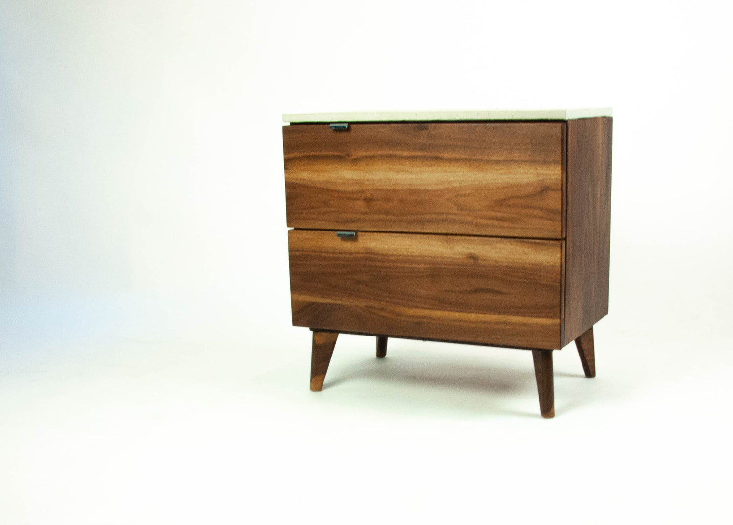Black Walnut and Concrete Top Nightstand or Side Table