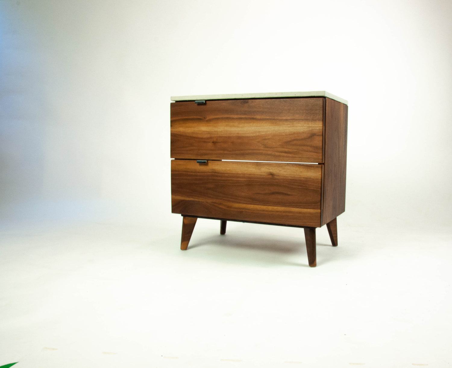 Black Walnut and Concrete Top Nightstand or Side Table