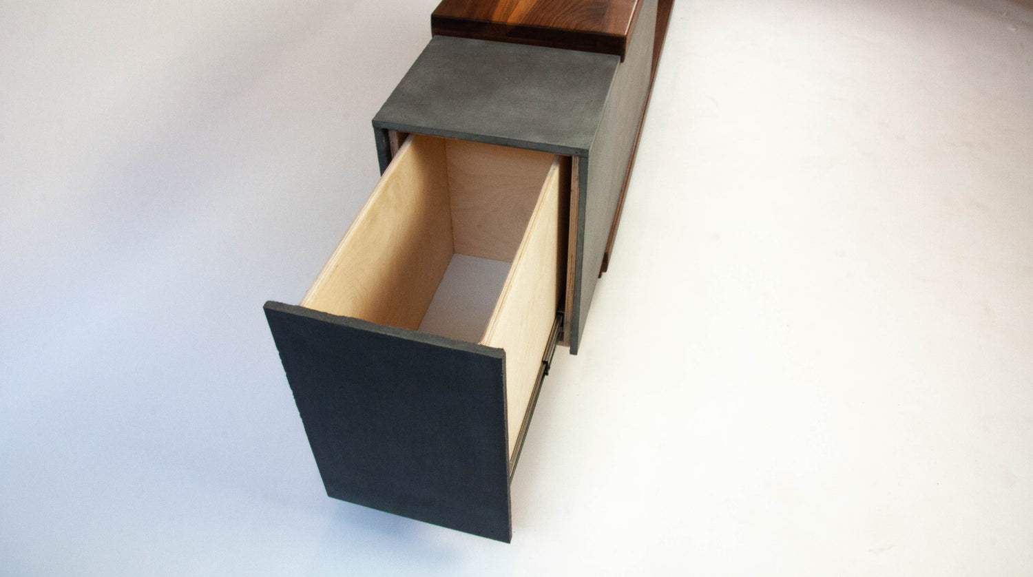 Concrete and Wood Console or TV Stand