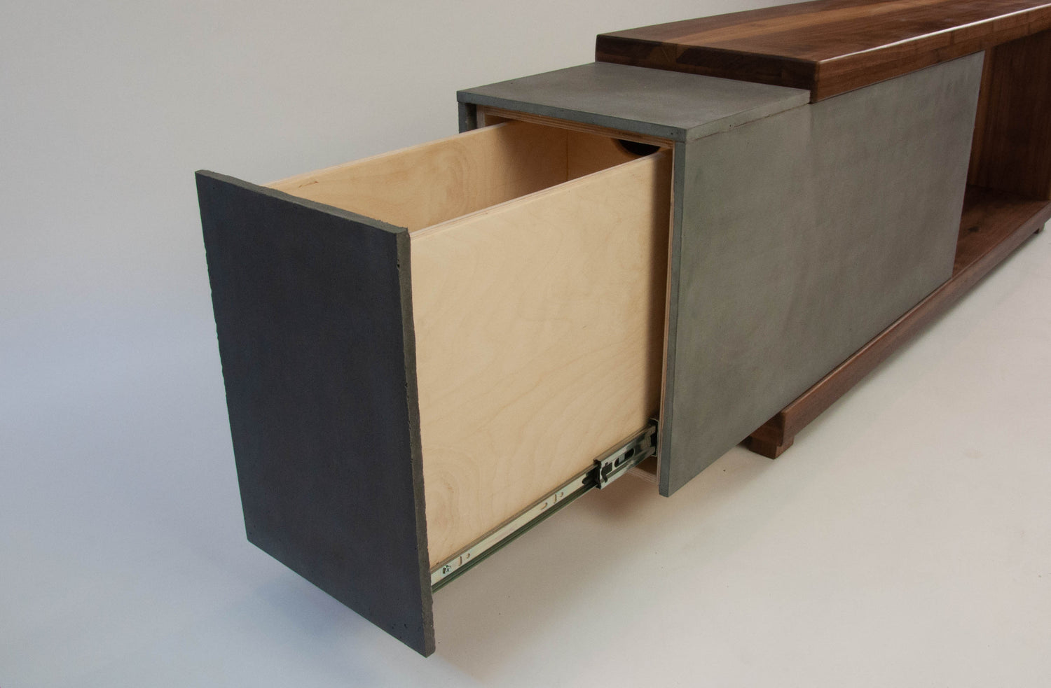 Concrete and Wood Console or TV Stand