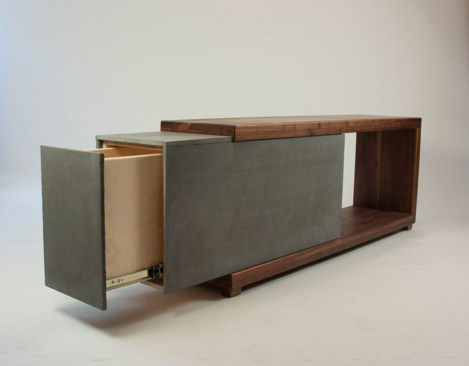 Concrete and Wood Console or TV Stand