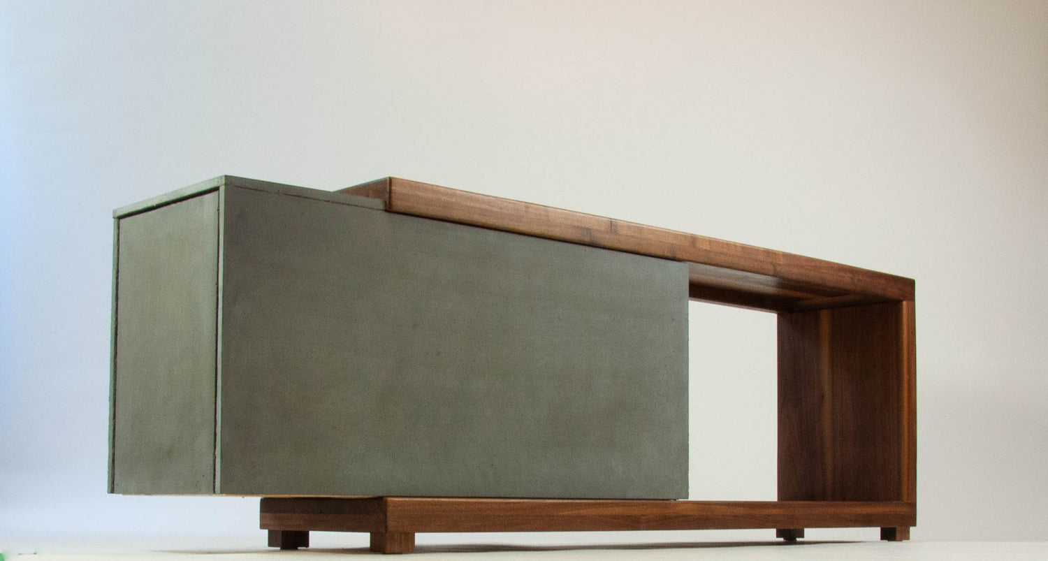 Concrete and Wood Console or TV Stand