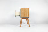 Half n' Half - Concrete & Live Edge Cherry Wood with Drawer Mid-Century Bed Side Table