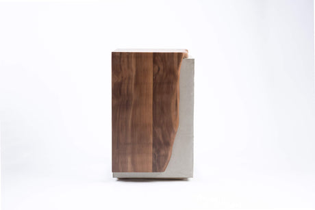 Concrete and Walnut wood nightstand
