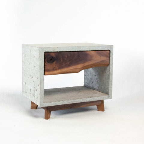 Live edge end outlet table with drawer