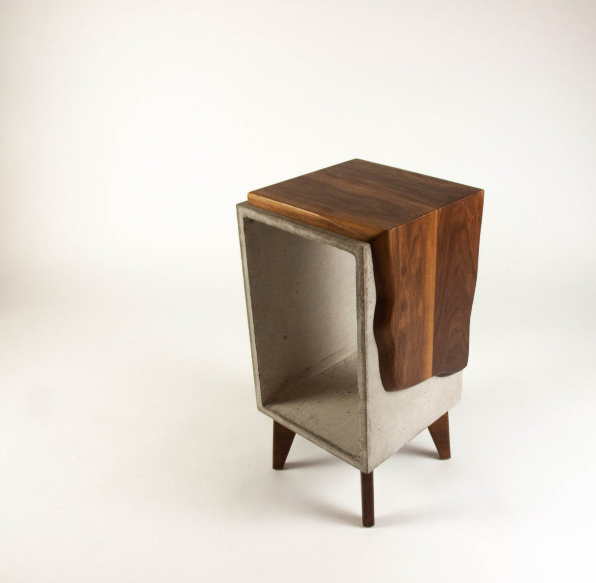 Concrete & Live Edge Black Walnut 24 inches Side Table