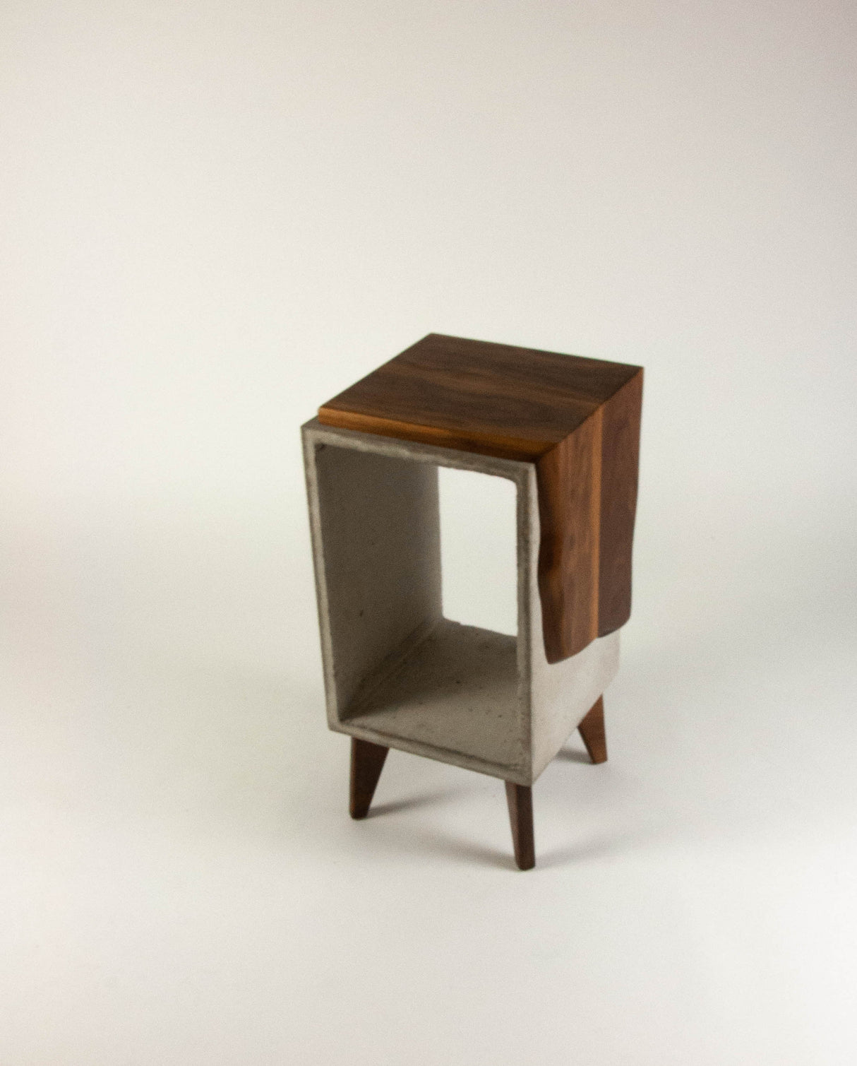 Concrete & Live Edge Black Walnut 24 inches Side Table